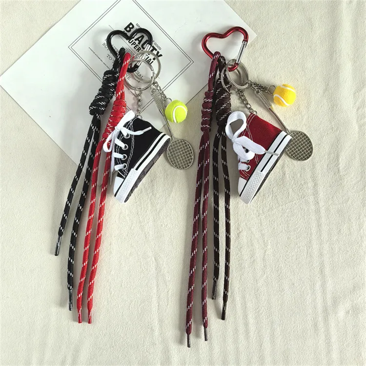 Handmade Mini Canvas Keychain Creative Bag Pendant Couple Bookbag Weaving Hanging Rope Simple Style Polyester Material display picture 4