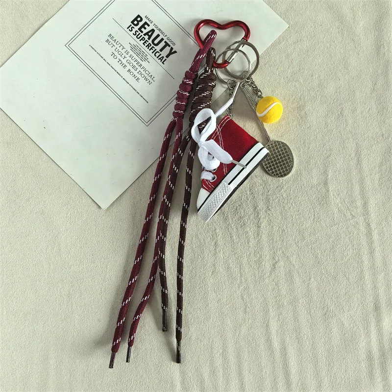Handmade Mini Canvas Keychain Creative Bag Pendant Couple Bookbag Weaving Hanging Rope Simple Style Polyester Material display picture 7