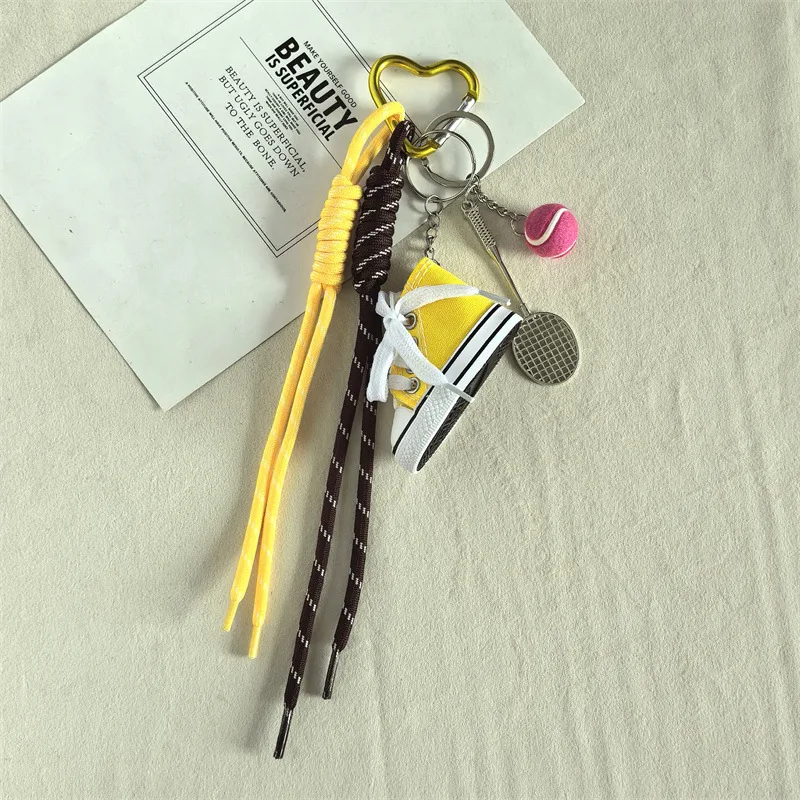 Handmade Mini Canvas Keychain Creative Bag Pendant Couple Bookbag Weaving Hanging Rope Simple Style Polyester Material display picture 11
