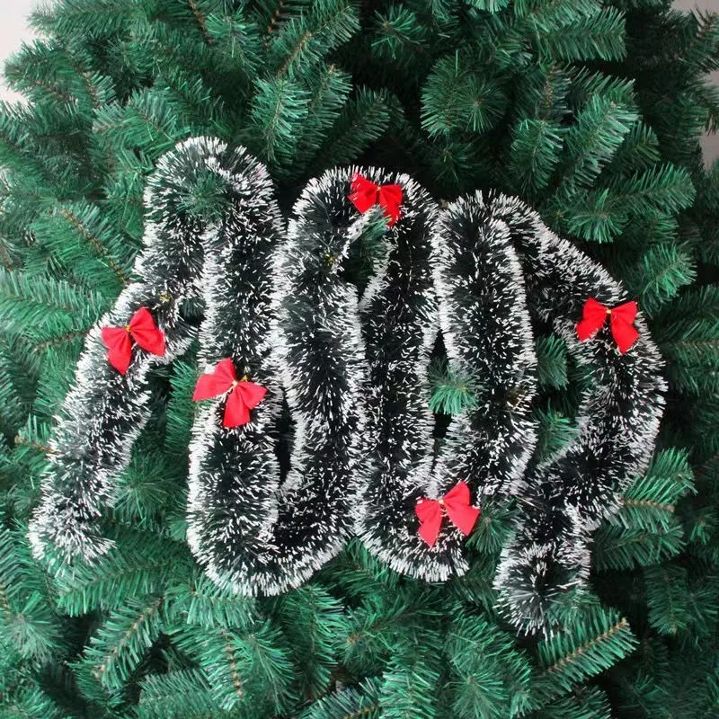 Christmas Tree Decorations Christmas Gifts Colorful Stripe Woolen Tassel Green Black Edge With Butterfly Knot Hotel Decorations display picture 4