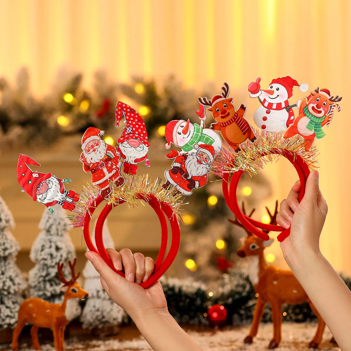Christmas Party Hat Bandeau Adult Children Christmas Decoration Accessories Small Gift Festive Plastic Cartoon Countryside New Style display picture 1
