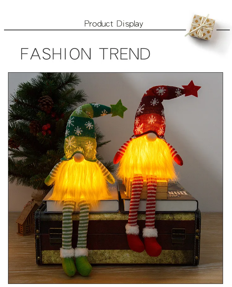 New Glowing Long Legged Faceless Rudolph Decoration Children's Gift Christmas With Light Decorative Supplies American Style display picture 1