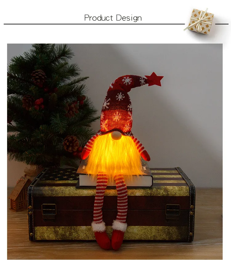 New Glowing Long Legged Faceless Rudolph Decoration Children's Gift Christmas With Light Decorative Supplies American Style display picture 3