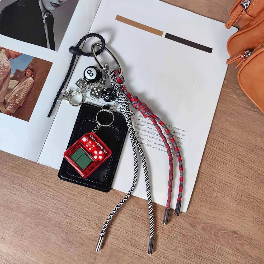 Black And Red 8-Digit Dice Keychain For Men And Women American Style Mixed Material Bag Pendant Game Machine Decoration display picture 7