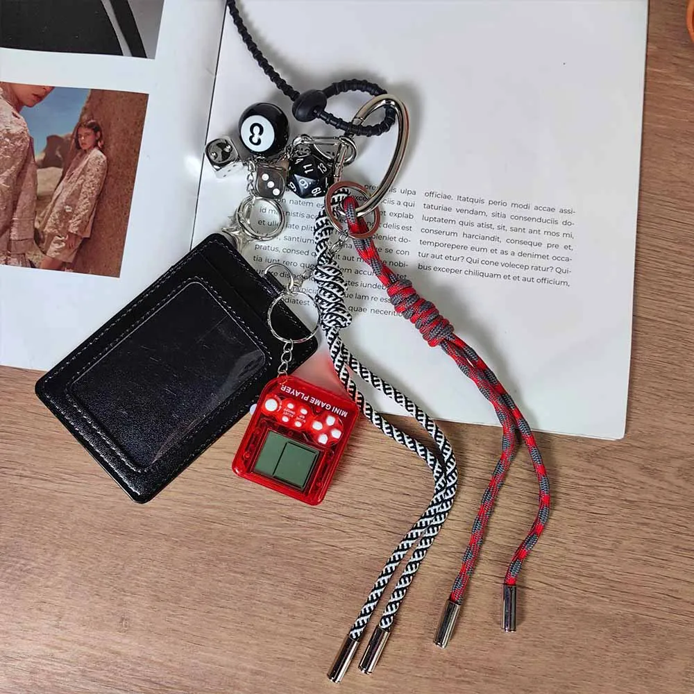 Black And Red 8-Digit Dice Keychain For Men And Women American Style Mixed Material Bag Pendant Game Machine Decoration display picture 8