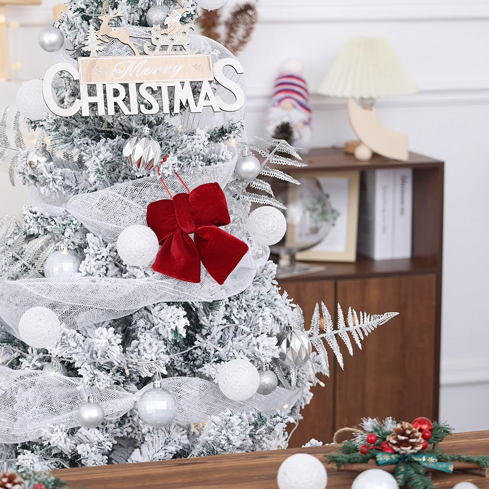 Christmas Decorative Large Velvet Butterfly Knot 3D Christmas Tree Hanging Ornament Festive Arrangement Props New Model display picture 10