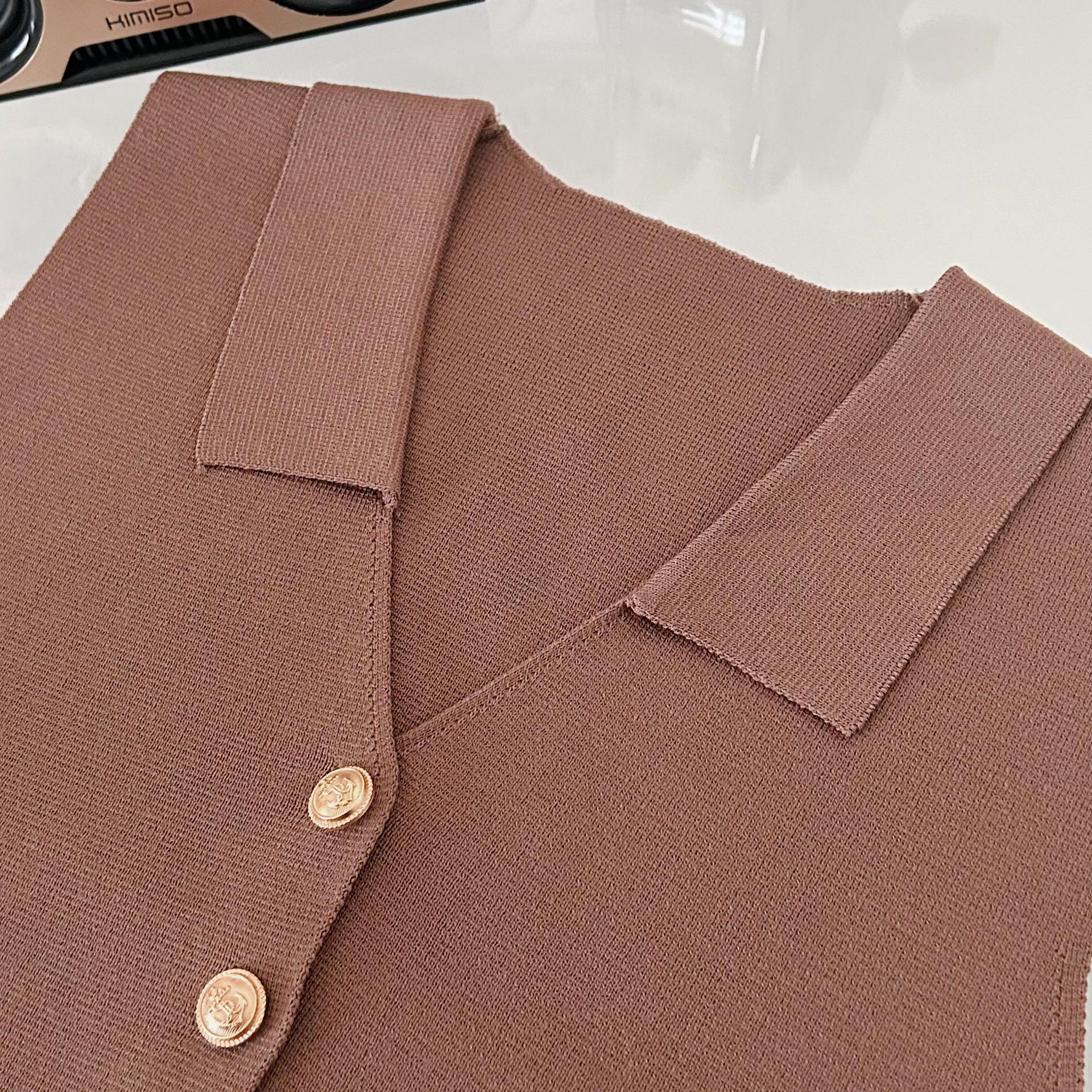 Elegant French Vintage Single-Button Sleeveless Vest Women's Summer Outerwear Fashionable Pure Color Shirt Collar Loose Fit display picture 10