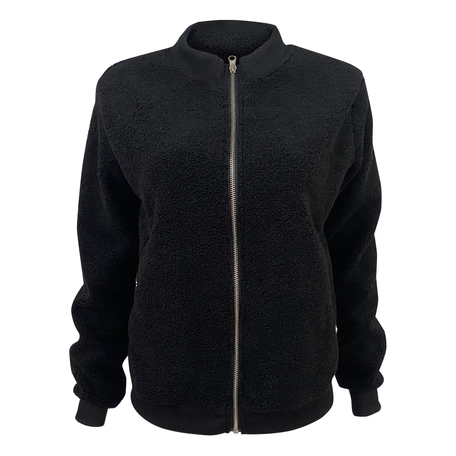Women's Autumn Winter Lamb Velvet Zipper Jacket Top Outerwear Fashionable Cozy Sheepskin Coat For Ladies display picture 9
