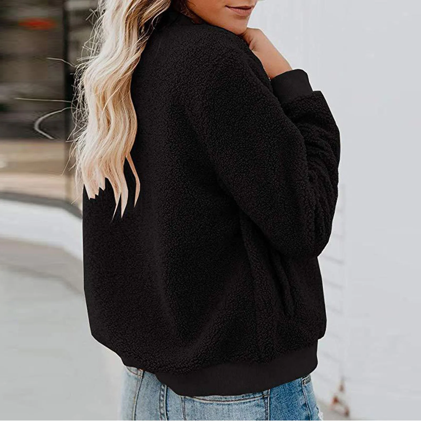 Women's Autumn Winter Lamb Velvet Zipper Jacket Top Outerwear Fashionable Cozy Sheepskin Coat For Ladies display picture 10