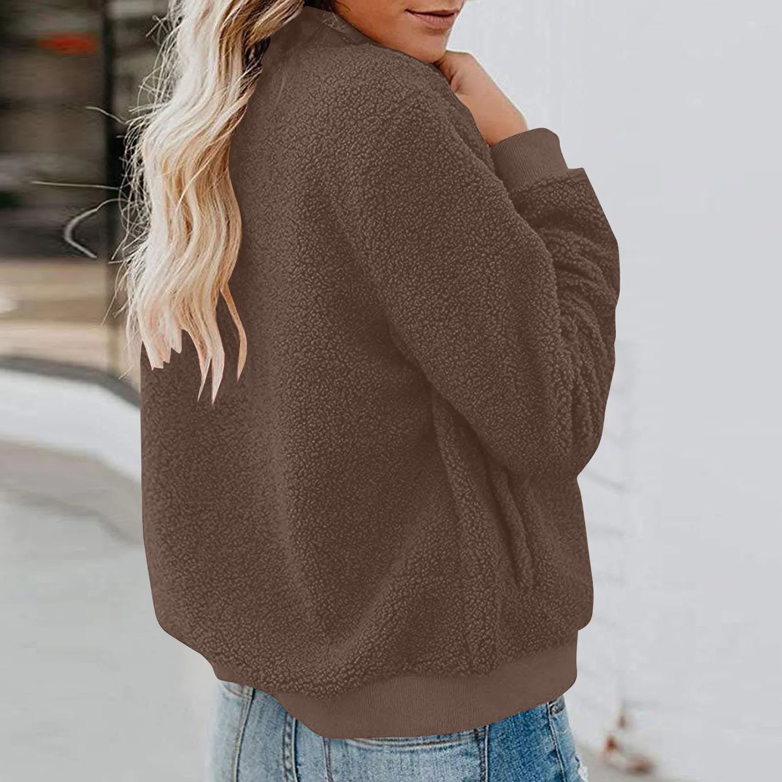 Women's Autumn Winter Lamb Velvet Zipper Jacket Top Outerwear Fashionable Cozy Sheepskin Coat For Ladies display picture 18