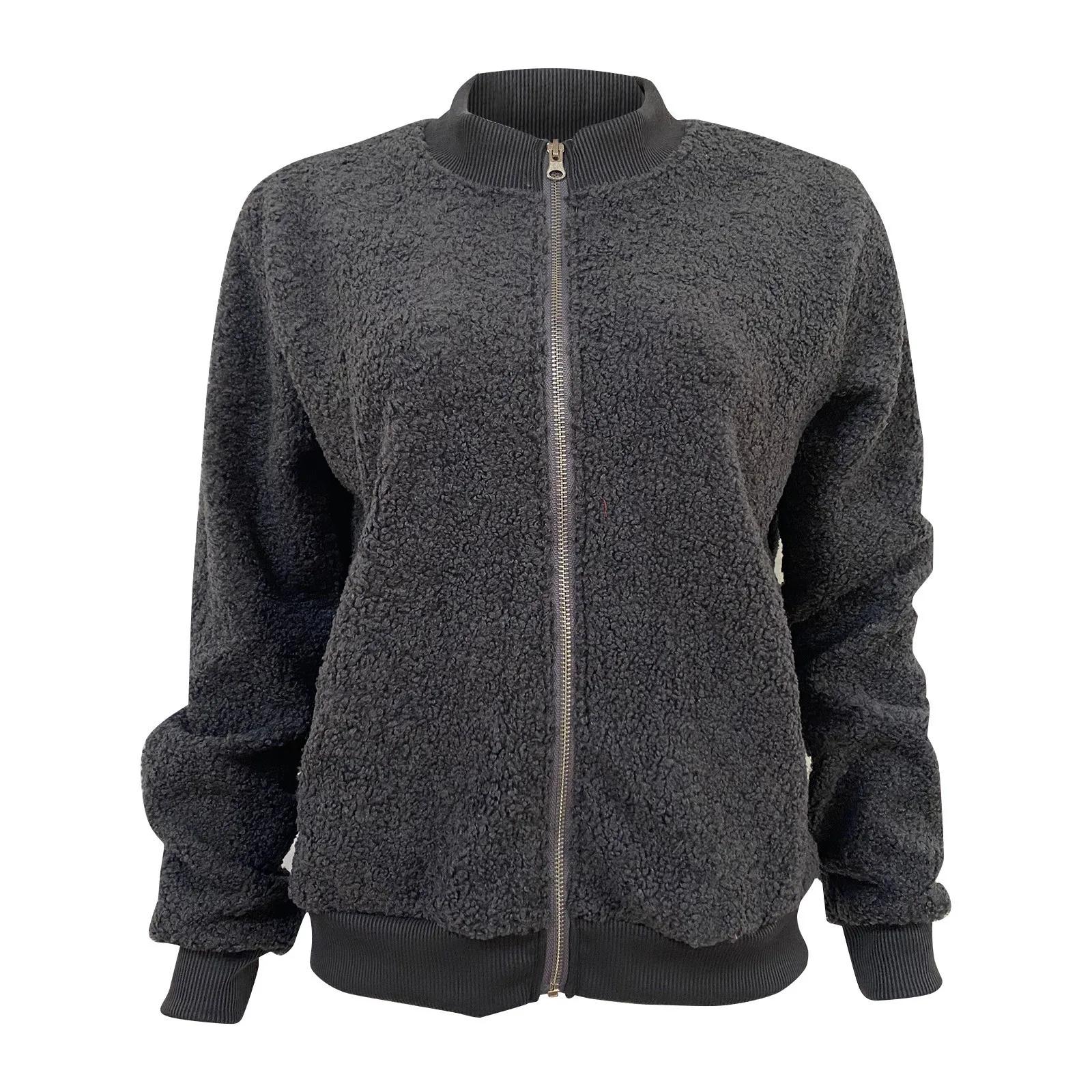 Women's Autumn Winter Lamb Velvet Zipper Jacket Top Outerwear Fashionable Cozy Sheepskin Coat For Ladies display picture 26