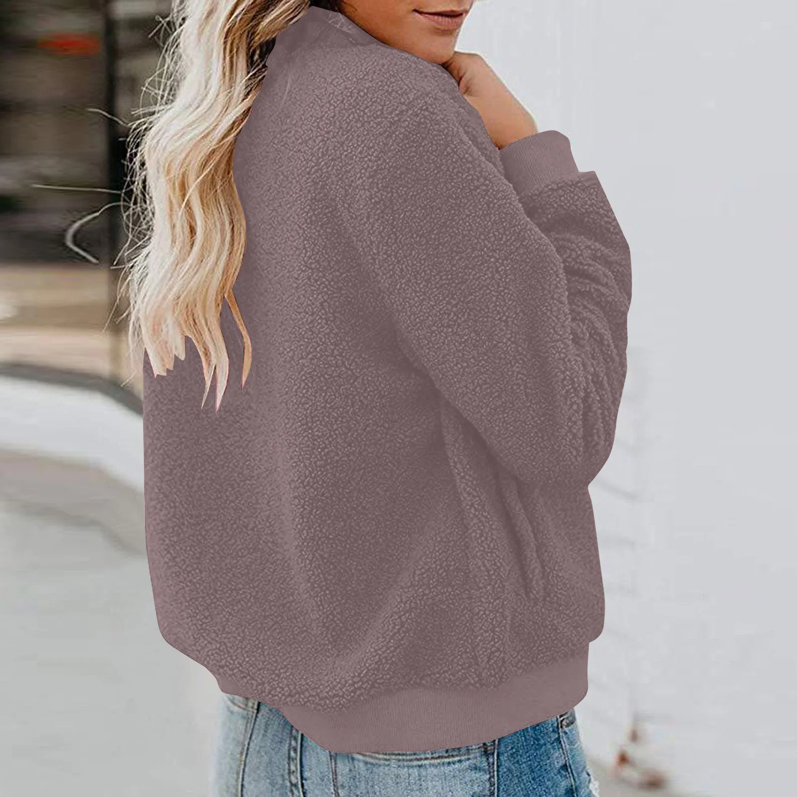 Women's Autumn Winter Lamb Velvet Zipper Jacket Top Outerwear Fashionable Cozy Sheepskin Coat For Ladies display picture 33