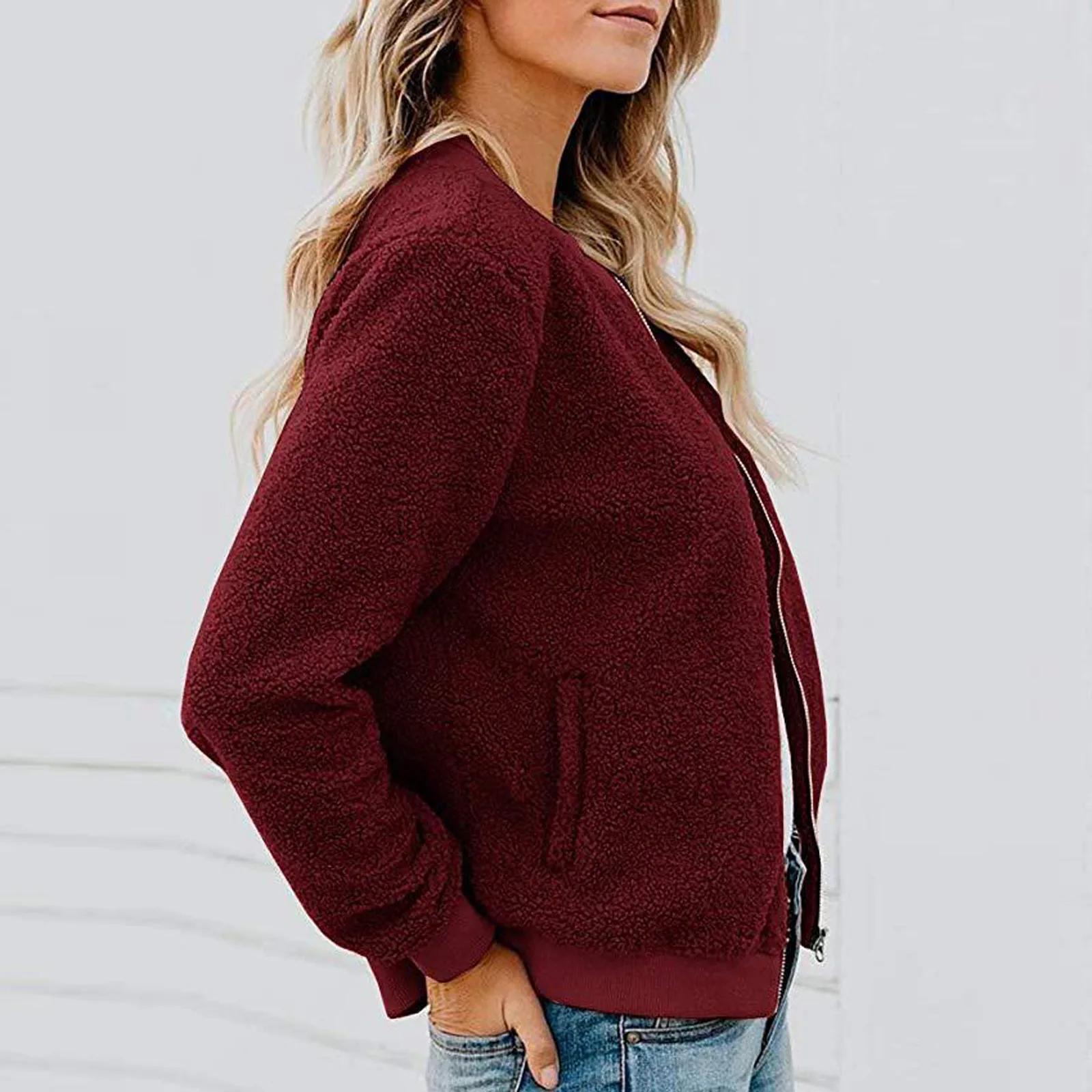 Women's Autumn Winter Lamb Velvet Zipper Jacket Top Outerwear Fashionable Cozy Sheepskin Coat For Ladies display picture 39