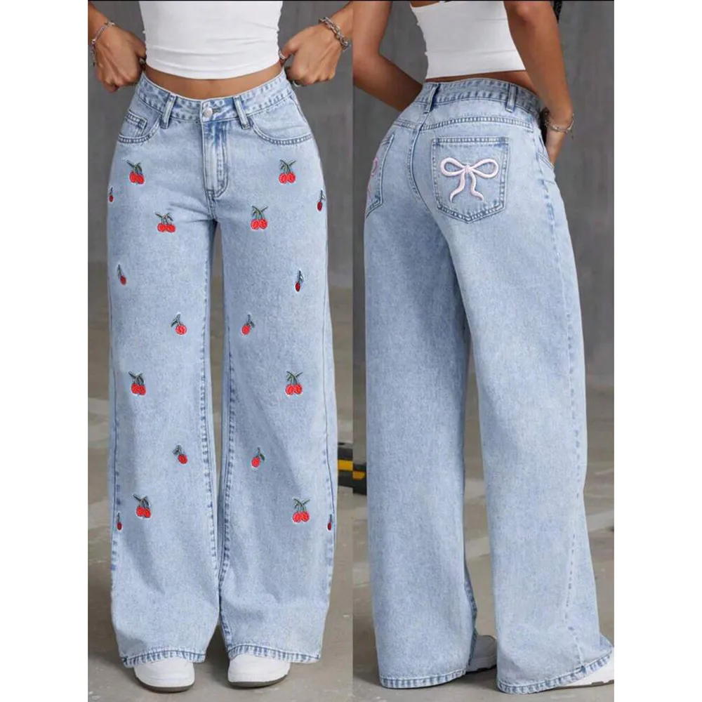 Trendy New Style Loose Fit Wide Leg Jeans Women's Summer New Design Slimming Effect Floor Length Pants Straight Cut display picture 1