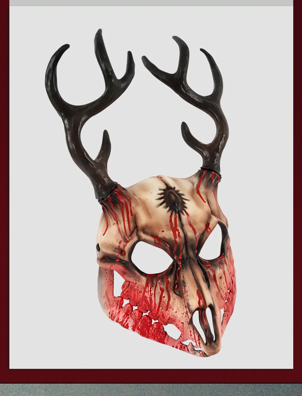 Removable RP Sheep Bone Deer Antler Mask Halloween Cosplay Accessory Alien Role Props Rubber Injection Molding Craft display picture 5