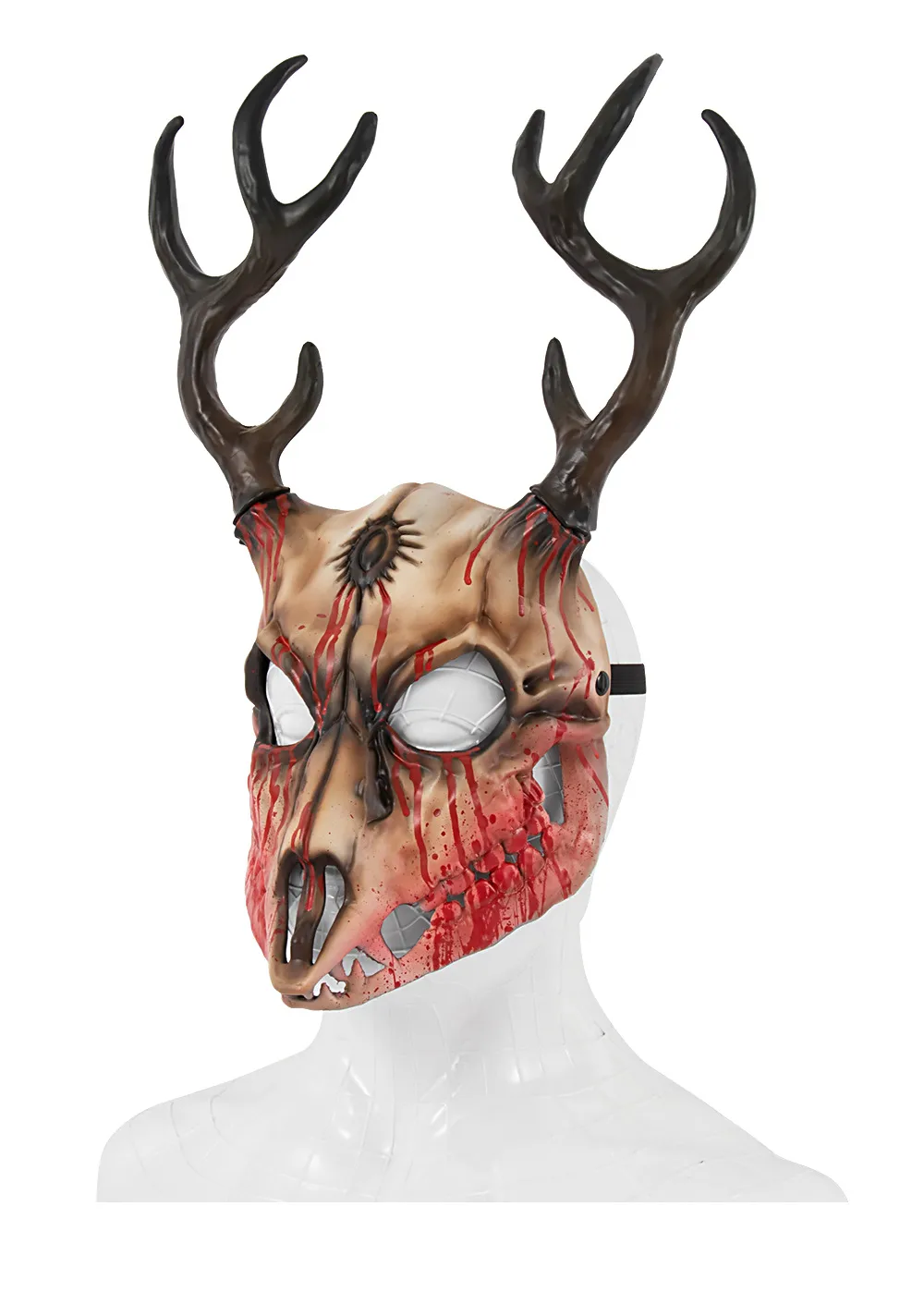 Removable RP Sheep Bone Deer Antler Mask Halloween Cosplay Accessory Alien Role Props Rubber Injection Molding Craft display picture 11