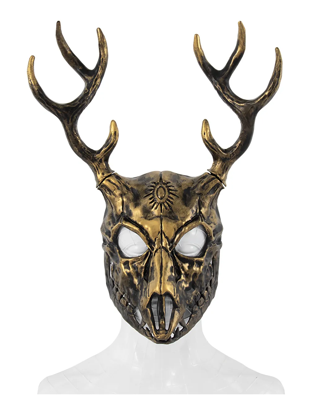 Removable RP Sheep Bone Deer Antler Mask Halloween Cosplay Accessory Alien Role Props Rubber Injection Molding Craft display picture 12