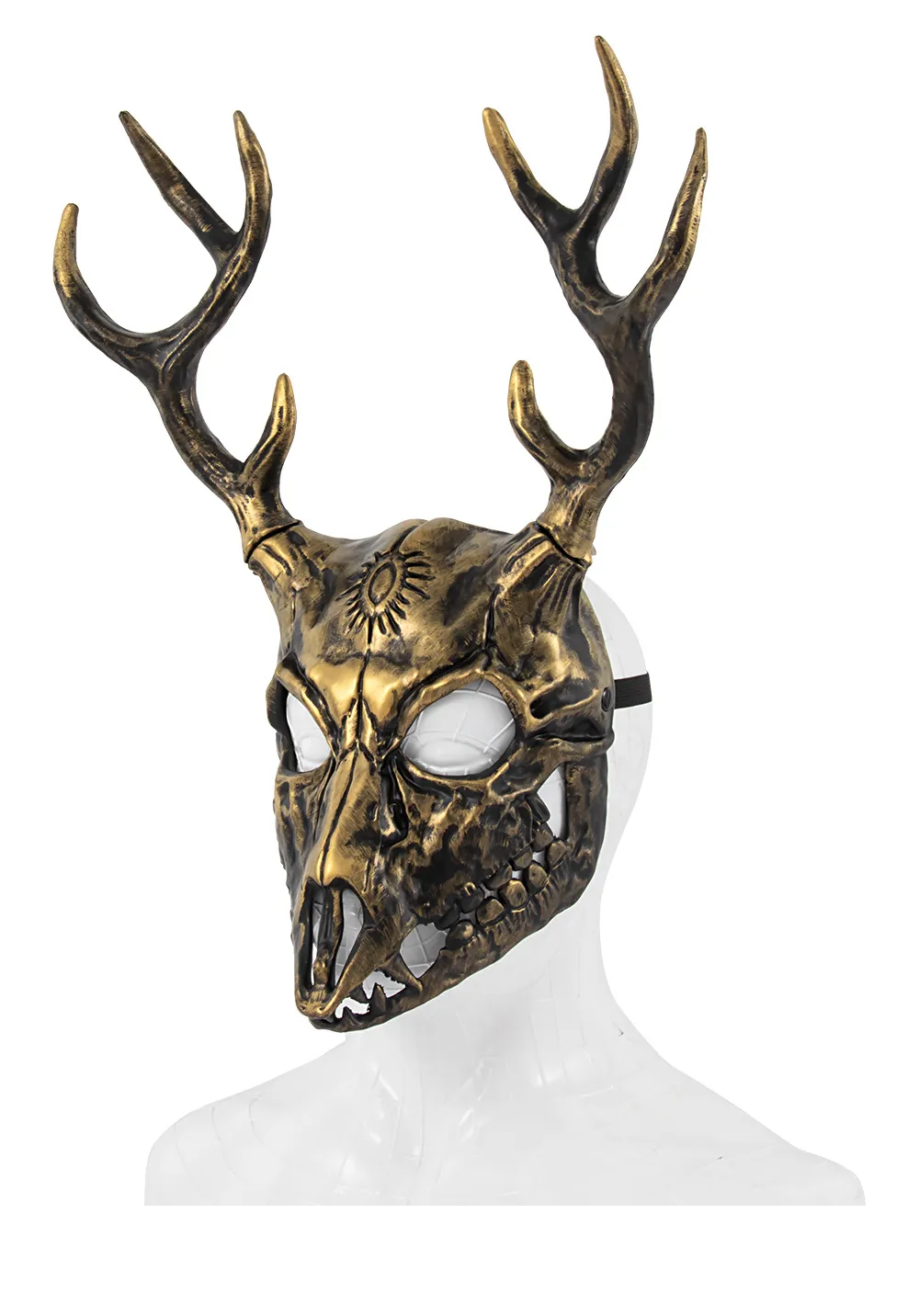 Removable RP Sheep Bone Deer Antler Mask Halloween Cosplay Accessory Alien Role Props Rubber Injection Molding Craft display picture 13