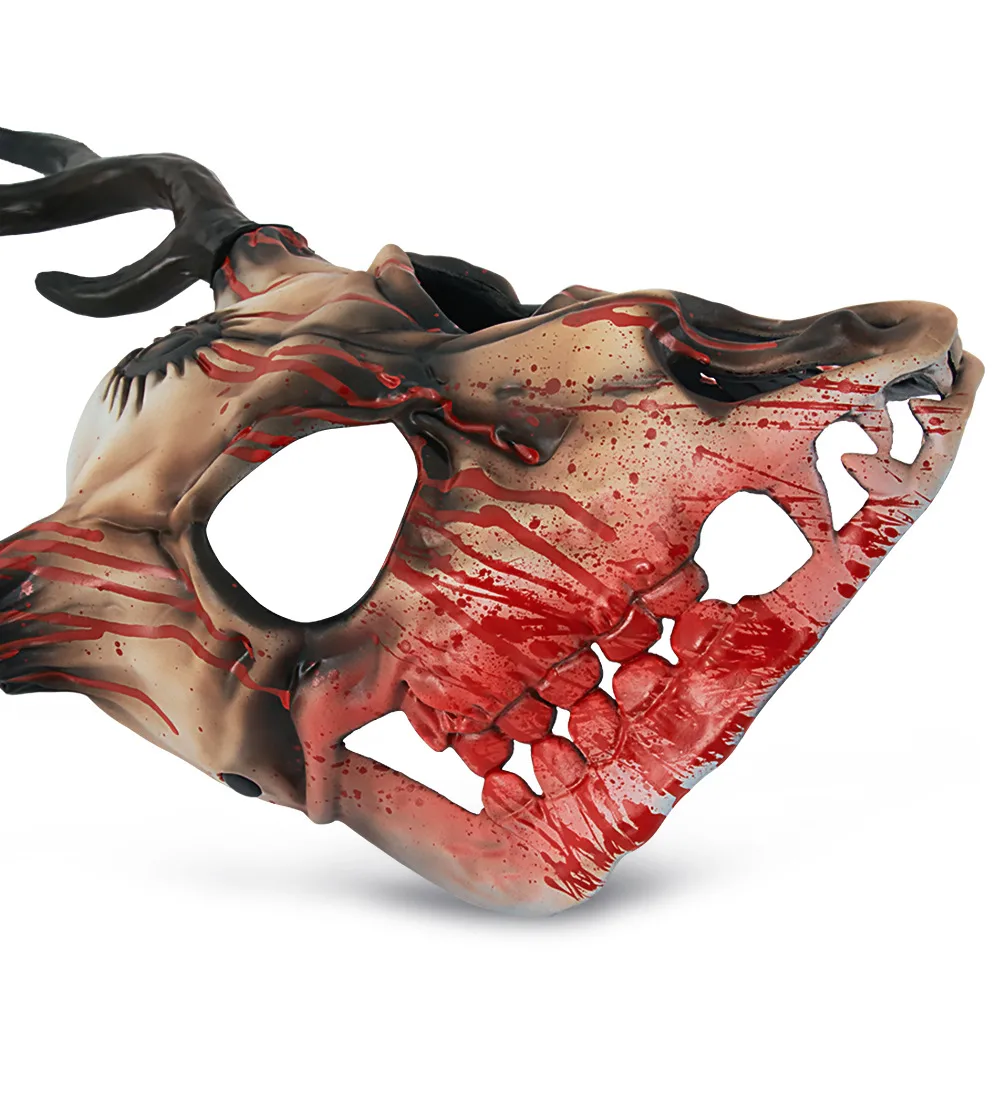 Removable RP Sheep Bone Deer Antler Mask Halloween Cosplay Accessory Alien Role Props Rubber Injection Molding Craft display picture 16