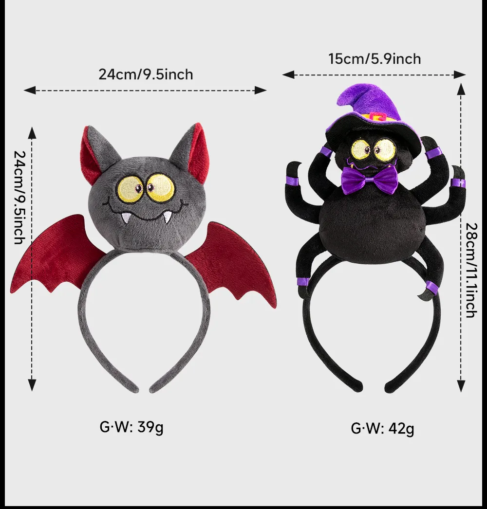 New Halloween Cotton Stuffed Pumpkin Spider Bat Hairband Headwear Party Dance Festival Props Handmade Cloth Accessory display picture 4