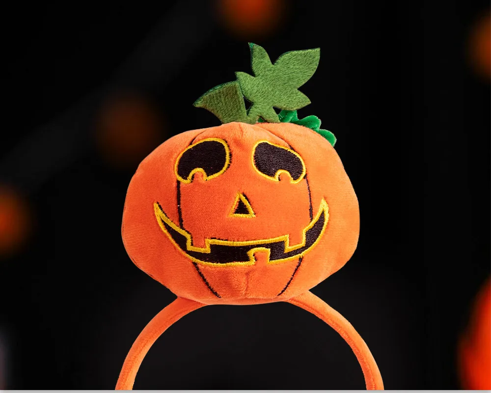 New Halloween Cotton Stuffed Pumpkin Spider Bat Hairband Headwear Party Dance Festival Props Handmade Cloth Accessory display picture 6