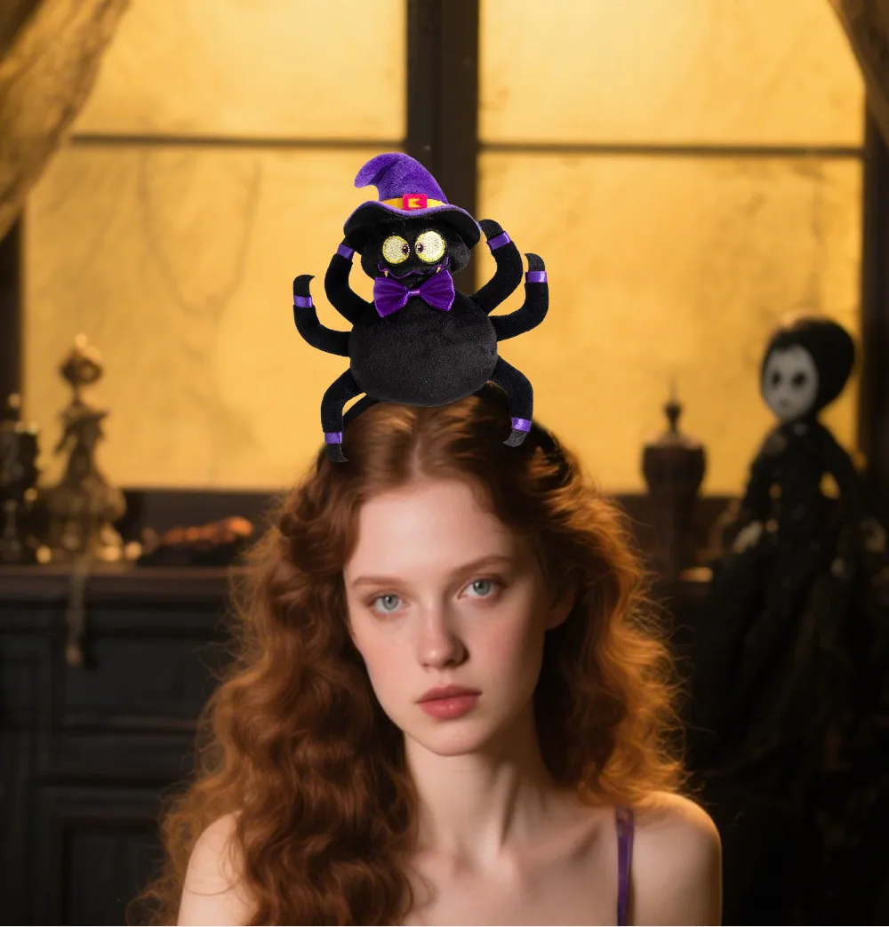 New Halloween Cotton Stuffed Pumpkin Spider Bat Hairband Headwear Party Dance Festival Props Handmade Cloth Accessory display picture 15