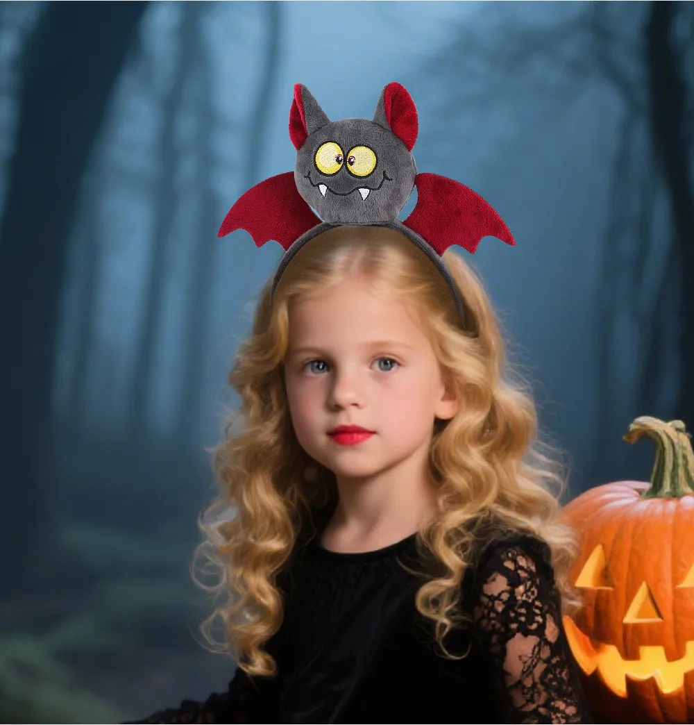 New Halloween Cotton Stuffed Pumpkin Spider Bat Hairband Headwear Party Dance Festival Props Handmade Cloth Accessory display picture 18