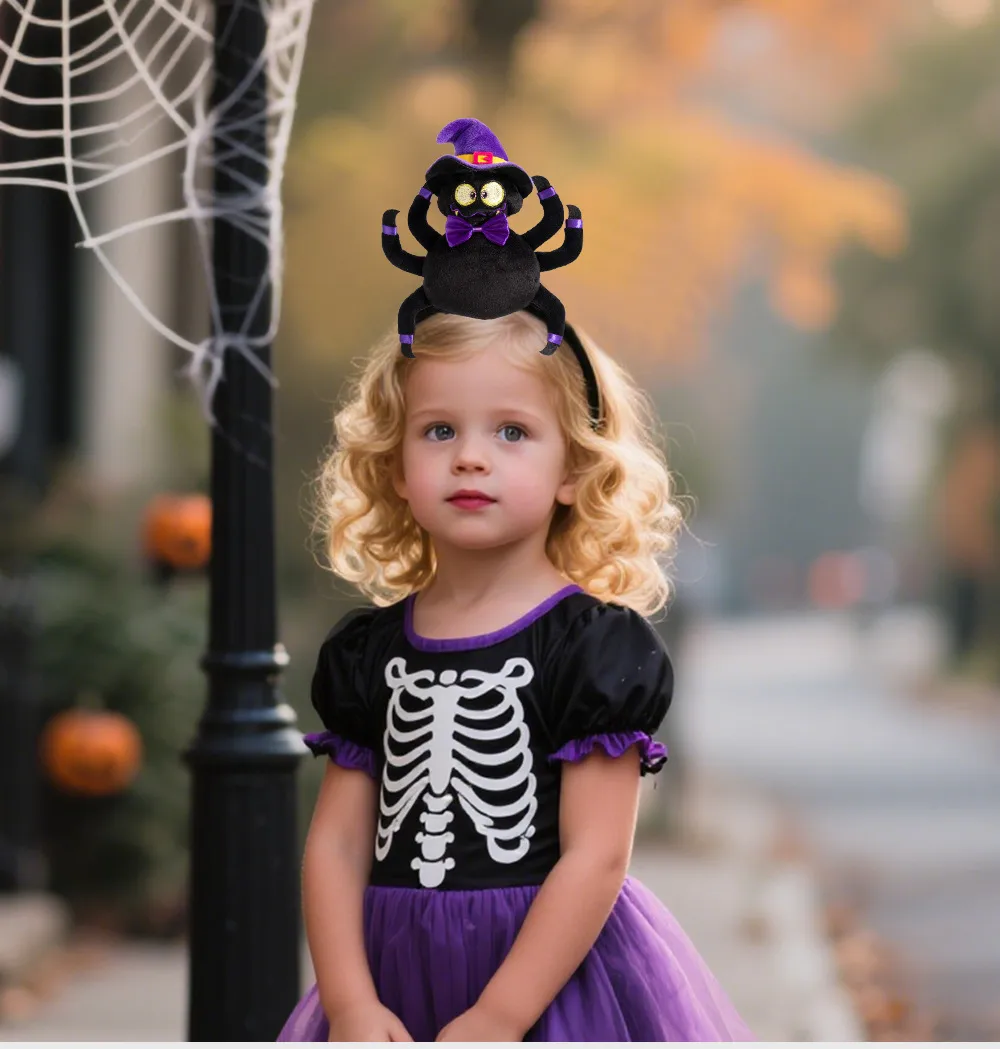 New Halloween Cotton Stuffed Pumpkin Spider Bat Hairband Headwear Party Dance Festival Props Handmade Cloth Accessory display picture 19
