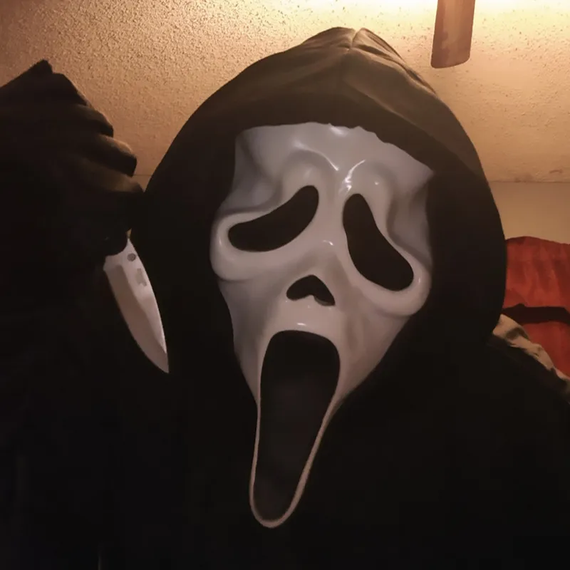 Halloween Terroristic Cosplay Screaming Ghost Face Mask Scary Latex Headwear Adult Dance Props NPc Performance Makeup Art display picture 1