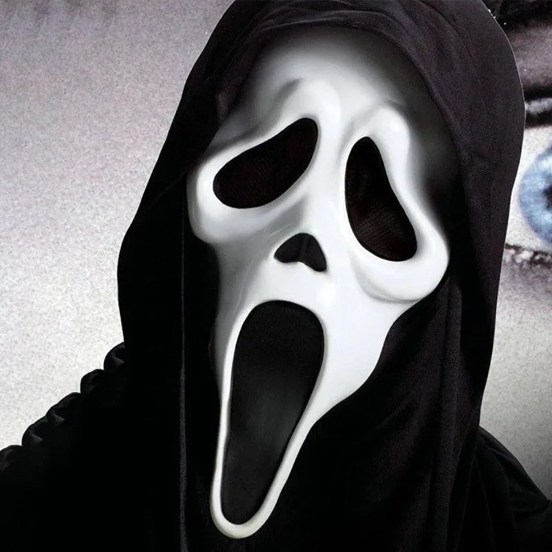 Halloween Terroristic Cosplay Screaming Ghost Face Mask Scary Latex Headwear Adult Dance Props NPc Performance Makeup Art display picture 2