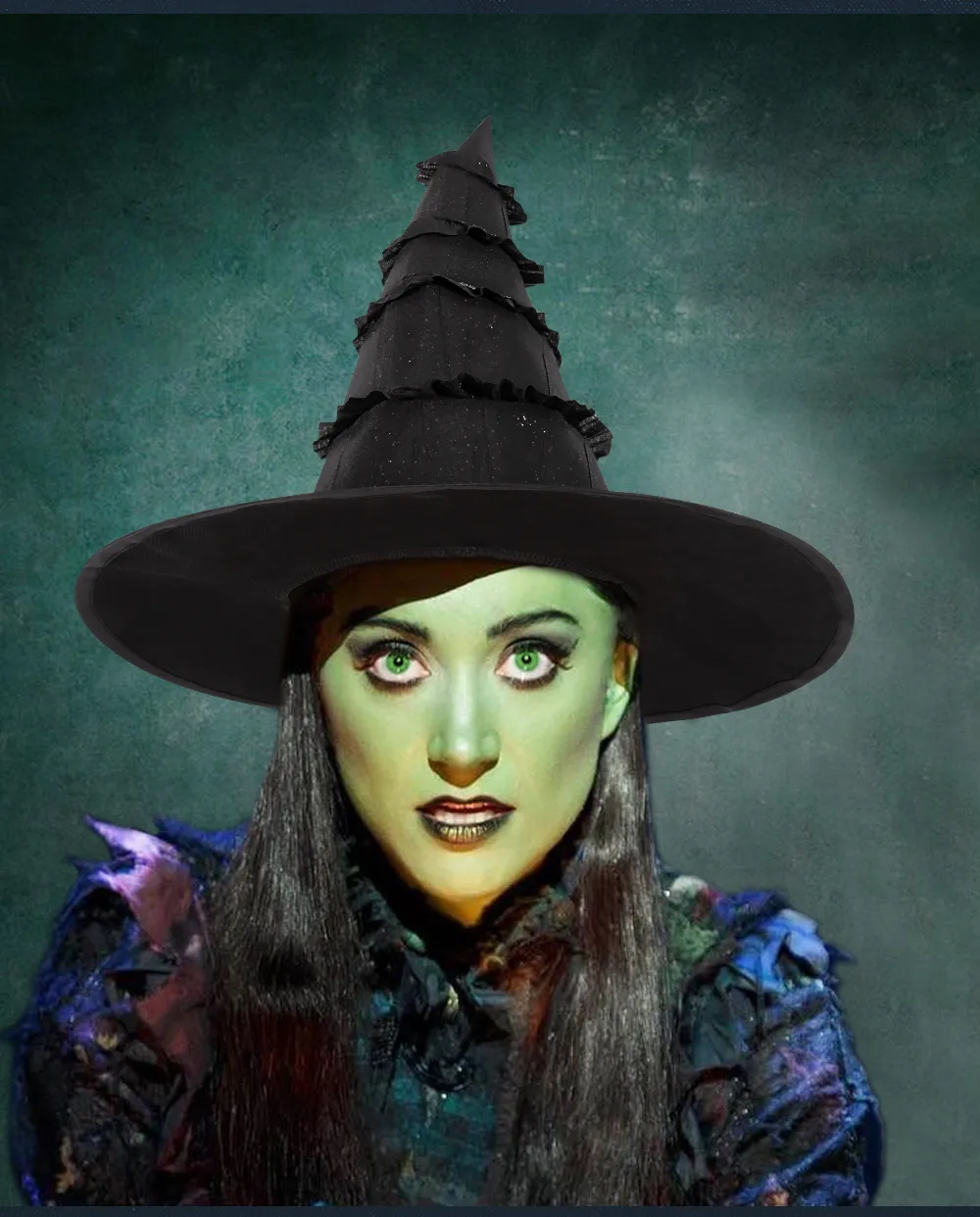 New Halloween Black Witch Hat Lace Trim Pleated Edge Personalized Dark Witch Cap Festival Costume Accessories Props Handmade display picture 9