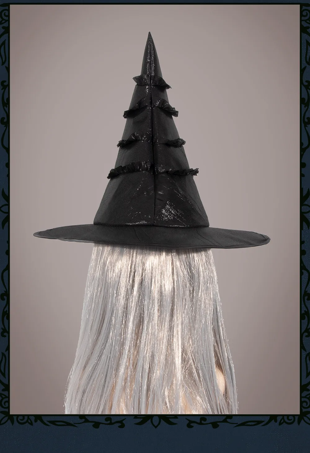 New Halloween Black Witch Hat Lace Trim Pleated Edge Personalized Dark Witch Cap Festival Costume Accessories Props Handmade display picture 14