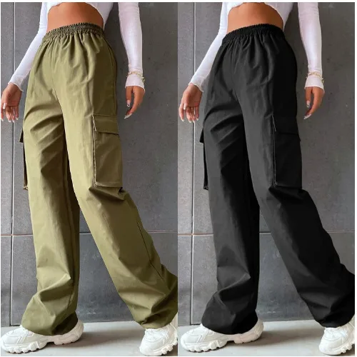 Women's Summer Thin High Waist Wide Leg Straight Casual Pants Breathable American Retro Sport Trousers Trendy Street Style Loose Fit display picture 1
