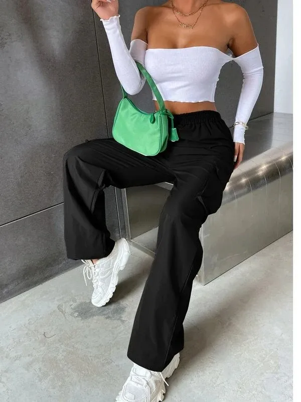 Women's Summer Thin High Waist Wide Leg Straight Casual Pants Breathable American Retro Sport Trousers Trendy Street Style Loose Fit display picture 6