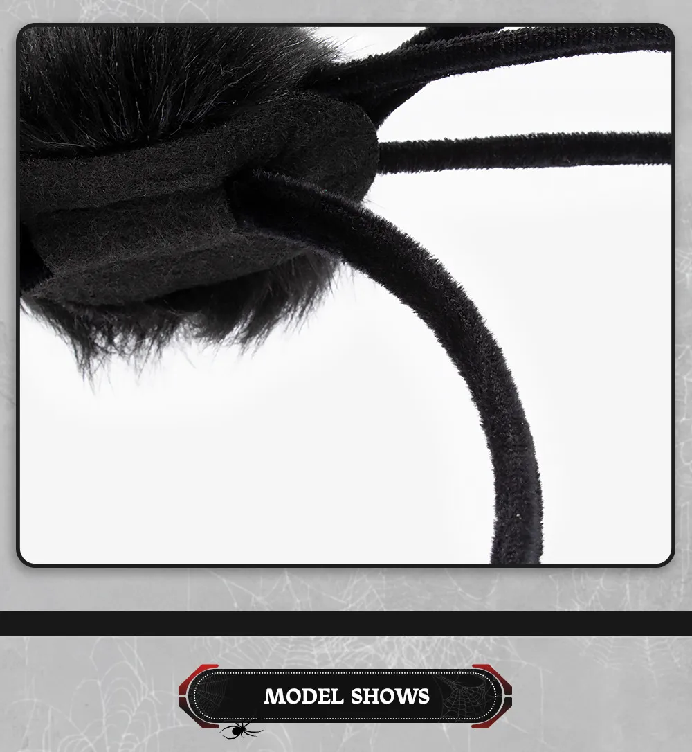Halloween Headwear Spider Queen Costume Accessory Funny Hairband Velvet Material Festive Cosplay Item display picture 6