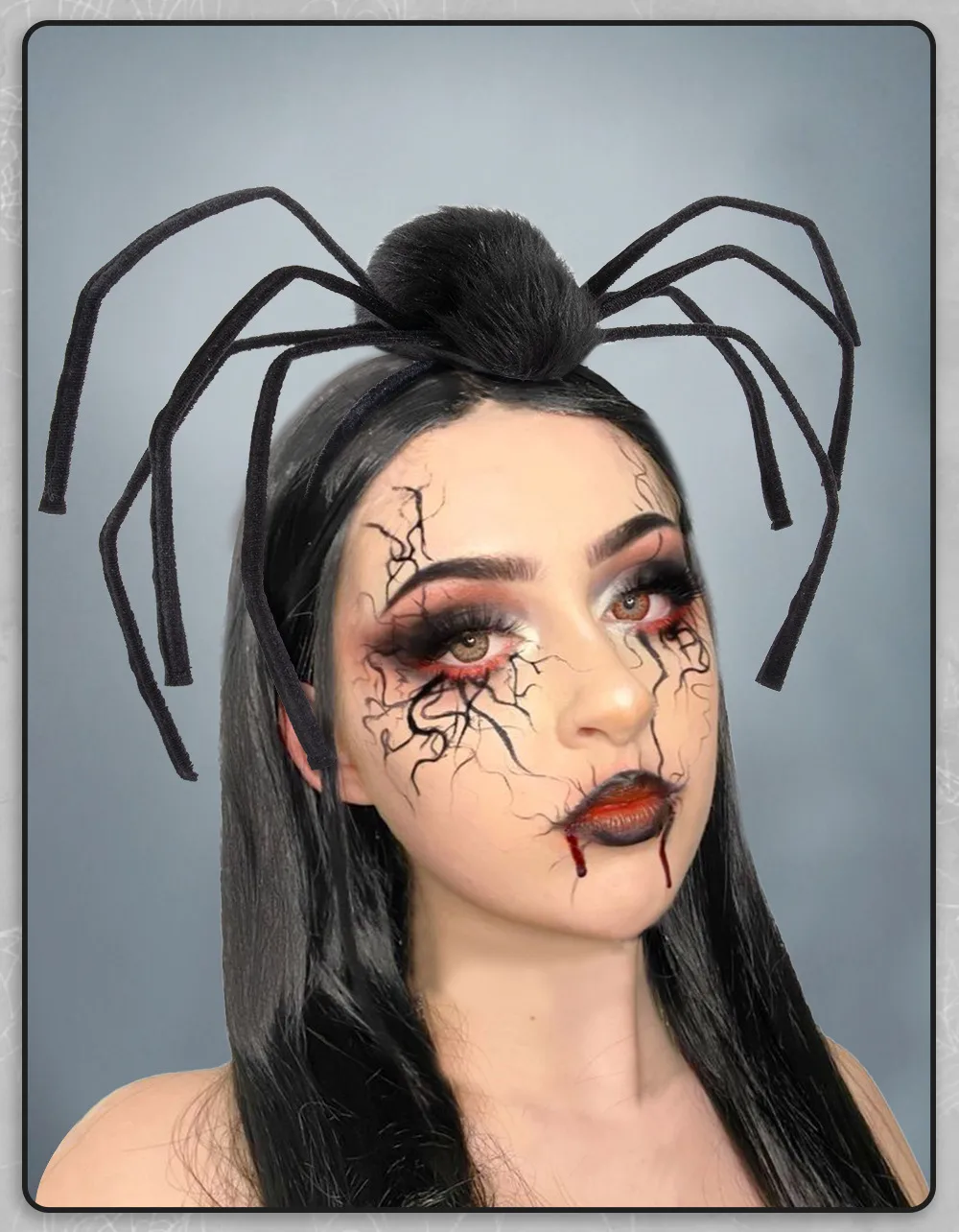 Halloween Headwear Spider Queen Costume Accessory Funny Hairband Velvet Material Festive Cosplay Item display picture 7