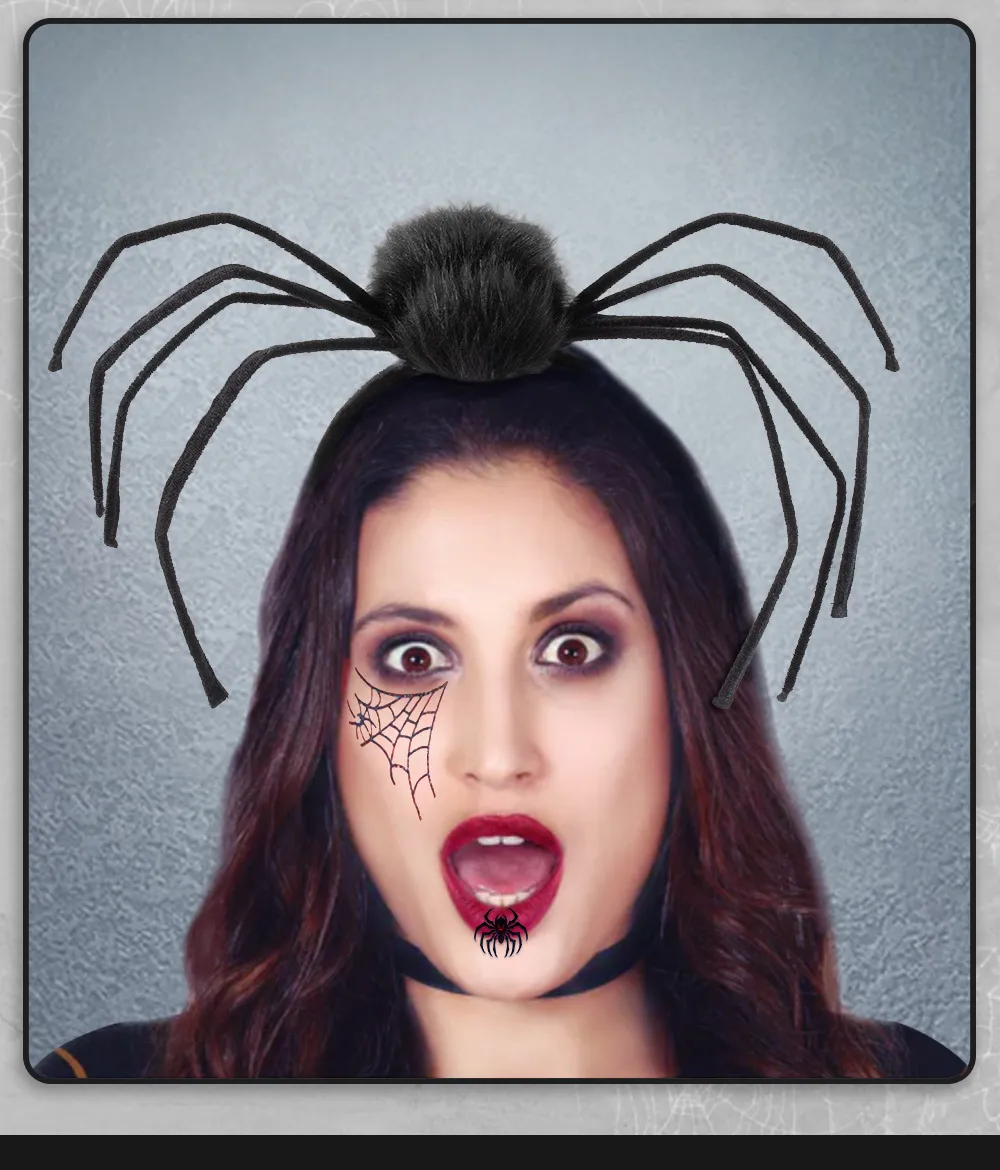 Halloween Headwear Spider Queen Costume Accessory Funny Hairband Velvet Material Festive Cosplay Item display picture 8
