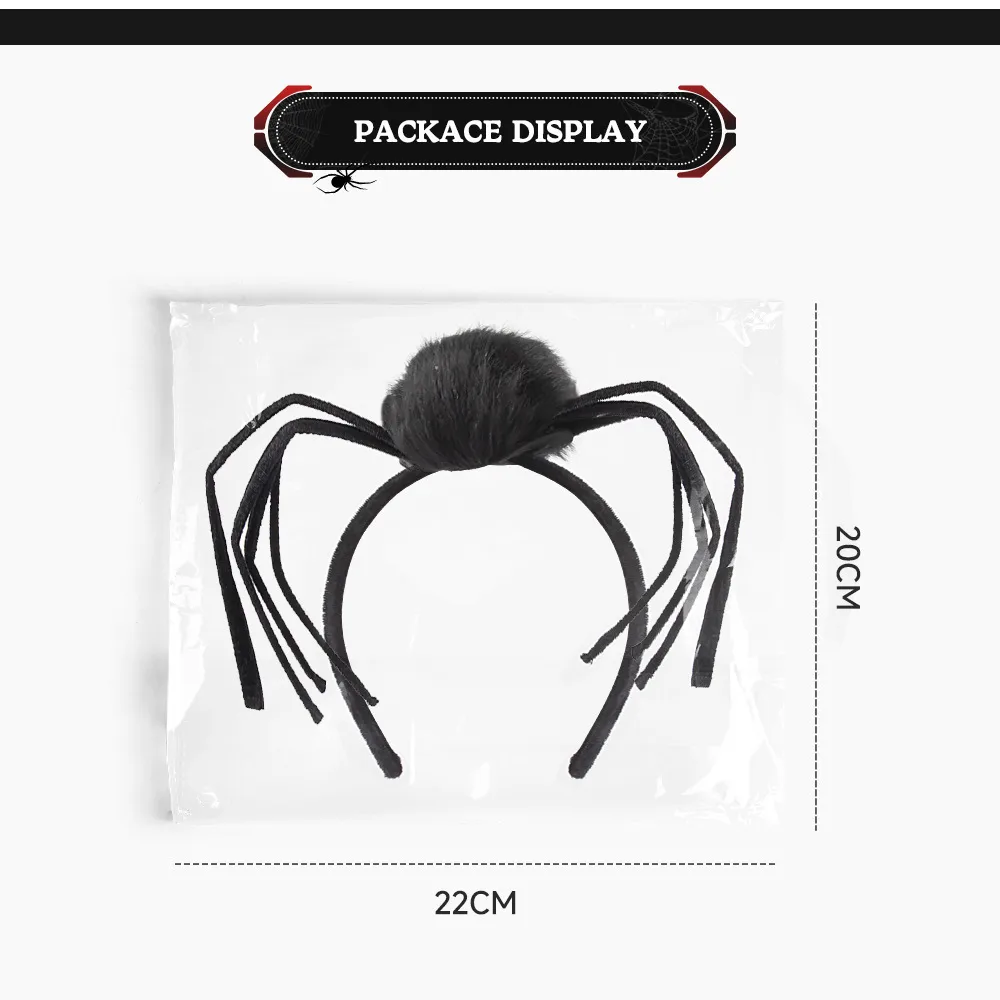 Halloween Headwear Spider Queen Costume Accessory Funny Hairband Velvet Material Festive Cosplay Item display picture 16