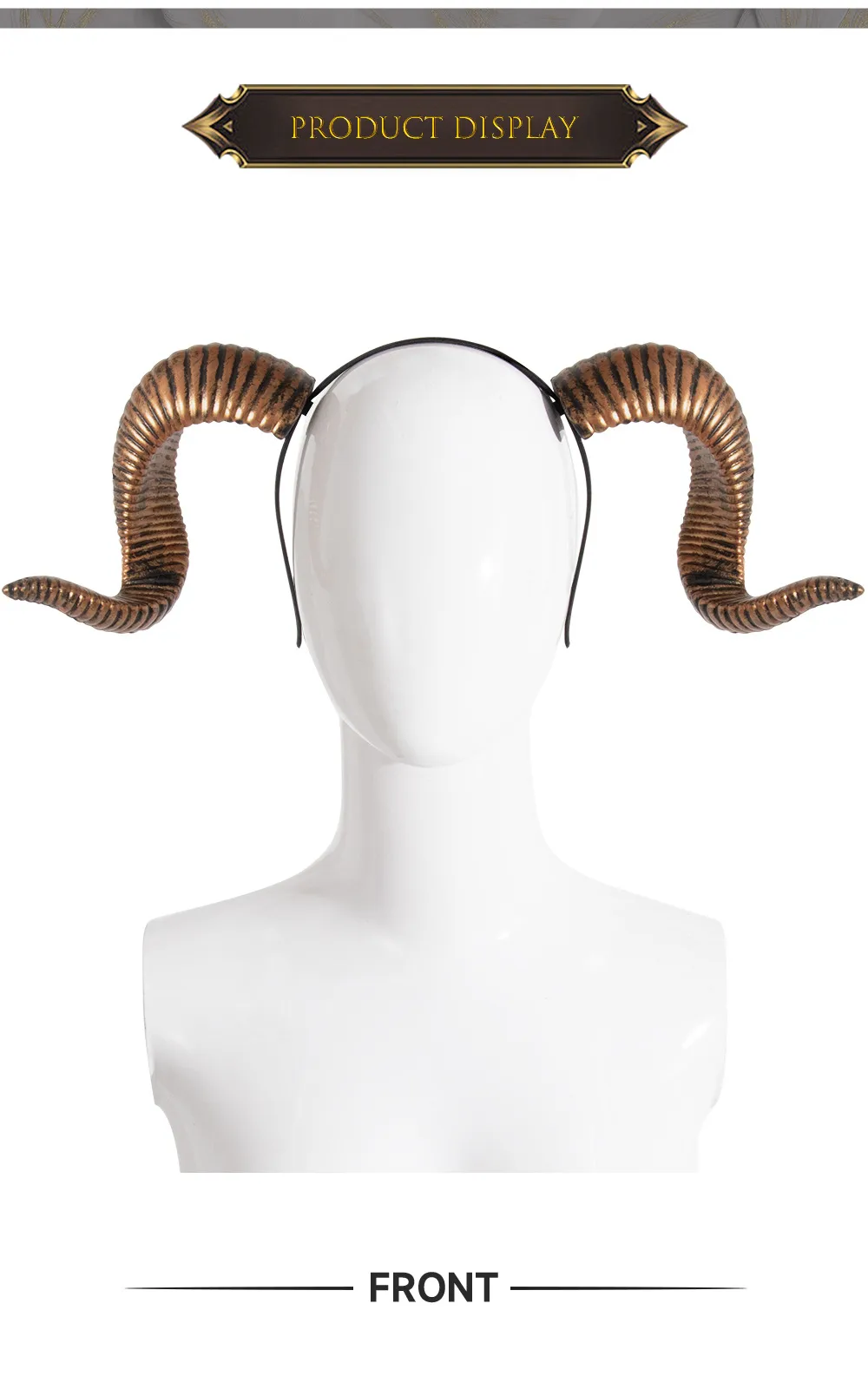 Halloween Dance Party DIY Detachable RP Bent Horn Hairband Festival Performance Headwear Accessory Handmade PU Material display picture 10