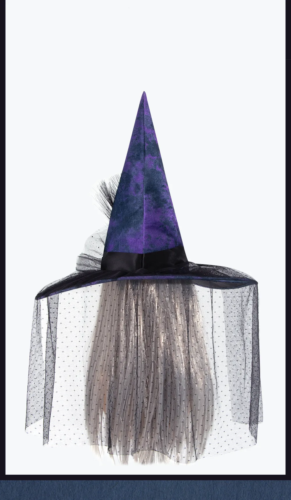 Halloween Baroque Gothic Net Witch Hat Fake Flower Queen Costume Accessory Elegant Festival Witch Hat Handmade Cloth Material display picture 11