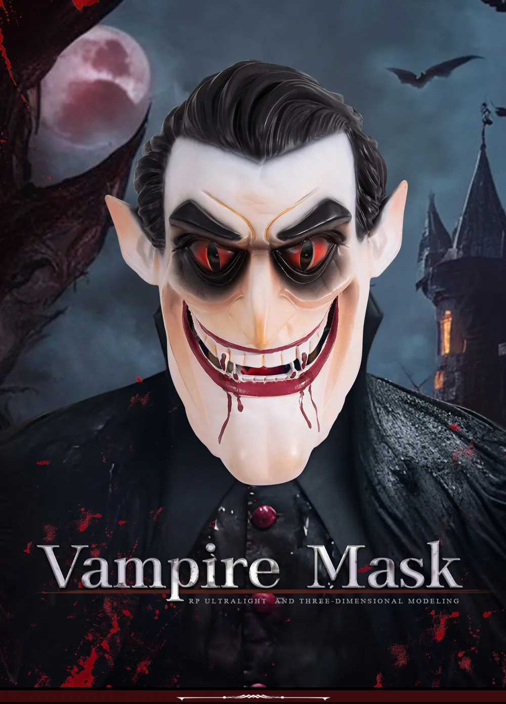 Halloween Horror Vampire Dracula Headset Stage Performance Cosplay Mask Prop Handmade Vampire Costume Accessory display picture 1