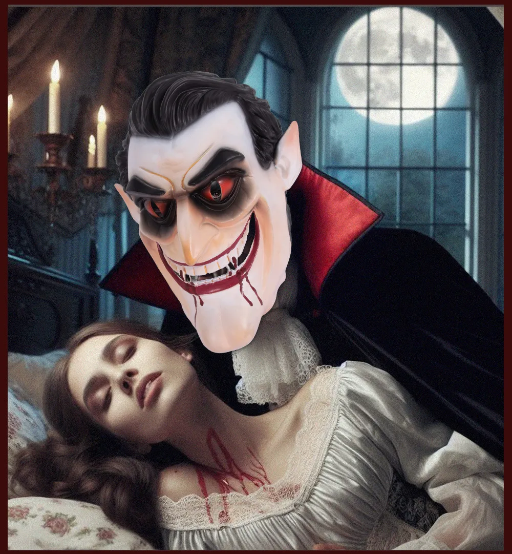 Halloween Horror Vampire Dracula Headset Stage Performance Cosplay Mask Prop Handmade Vampire Costume Accessory display picture 8