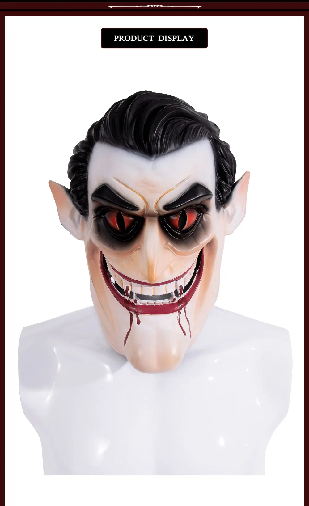 Halloween Horror Vampire Dracula Headset Stage Performance Cosplay Mask Prop Handmade Vampire Costume Accessory display picture 10