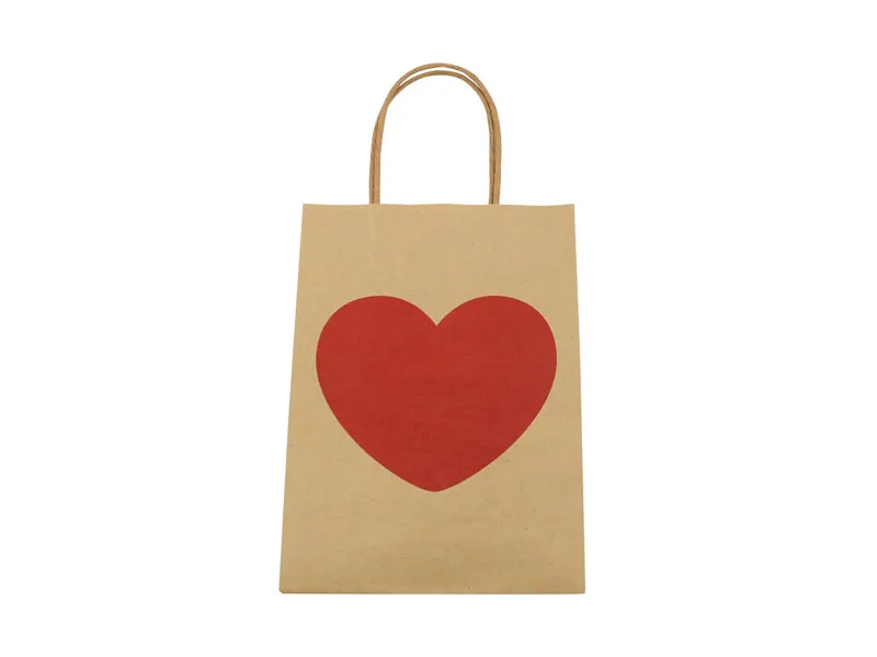 Valentine's Day Gift Bag Heart Shaped Candy Bag Paper Products Handheld Kraft Paper Bag Wedding Celebration Favor Bag display picture 6