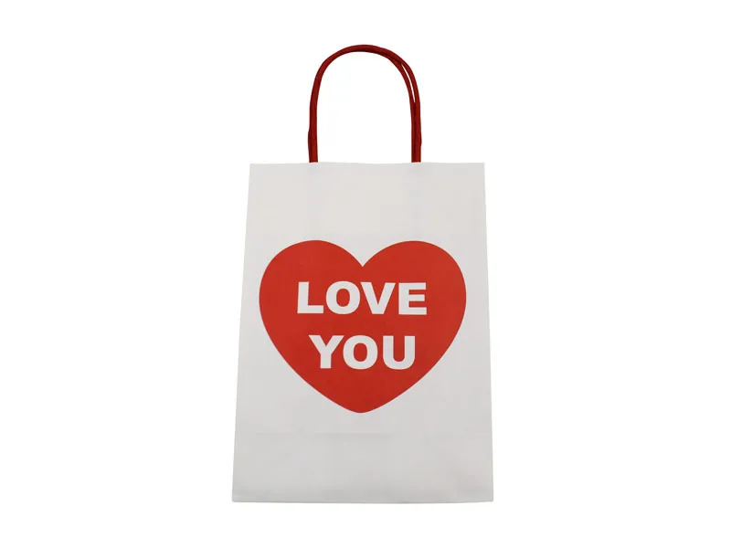 Valentine's Day Gift Bag Heart Shaped Candy Bag Paper Products Handheld Kraft Paper Bag Wedding Celebration Favor Bag display picture 7