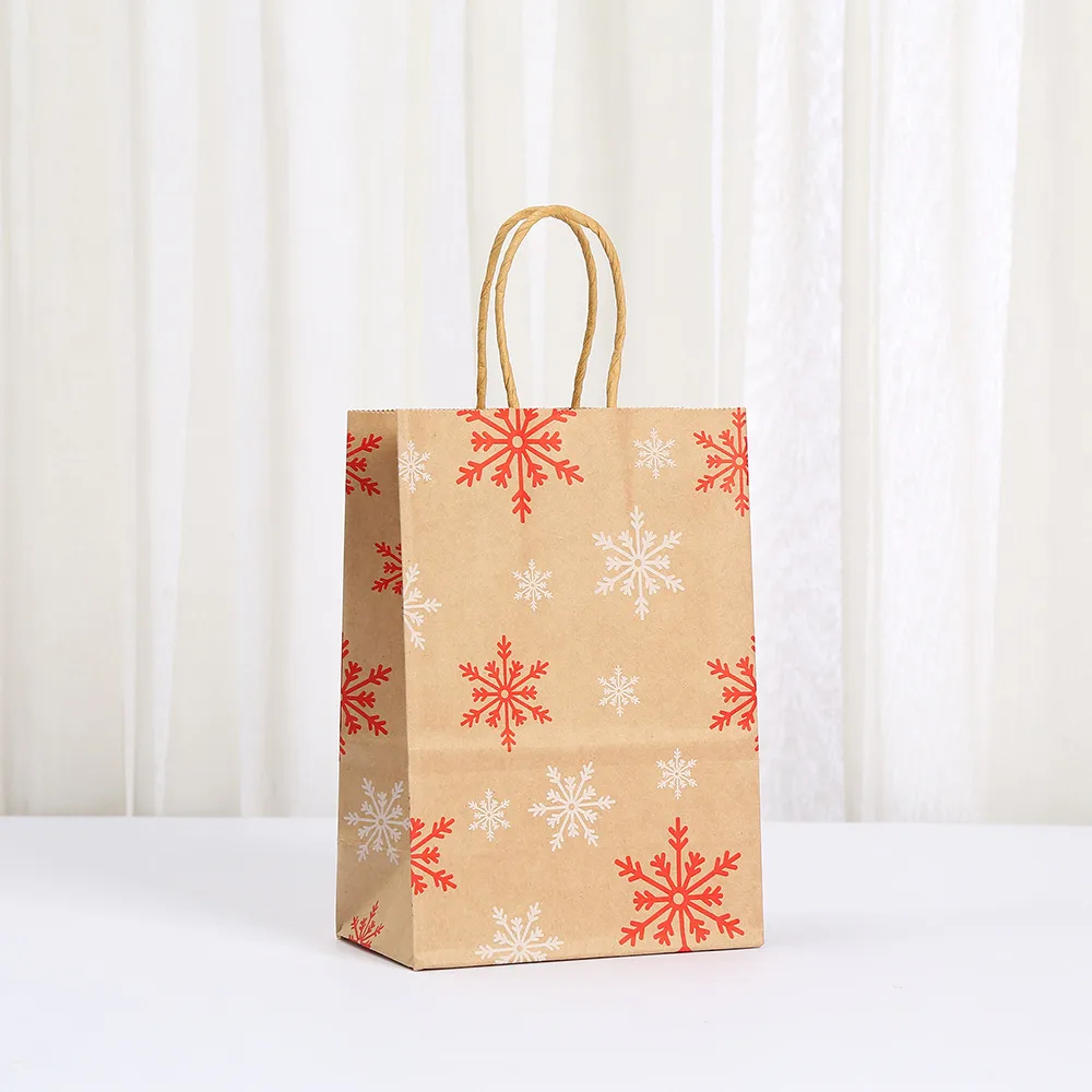Christmas Holiday Gift Bags Convenient Handheld Shopping Packaging Bags Fashionable Kraft Paper Eco-Friendly Carry Bags display picture 2