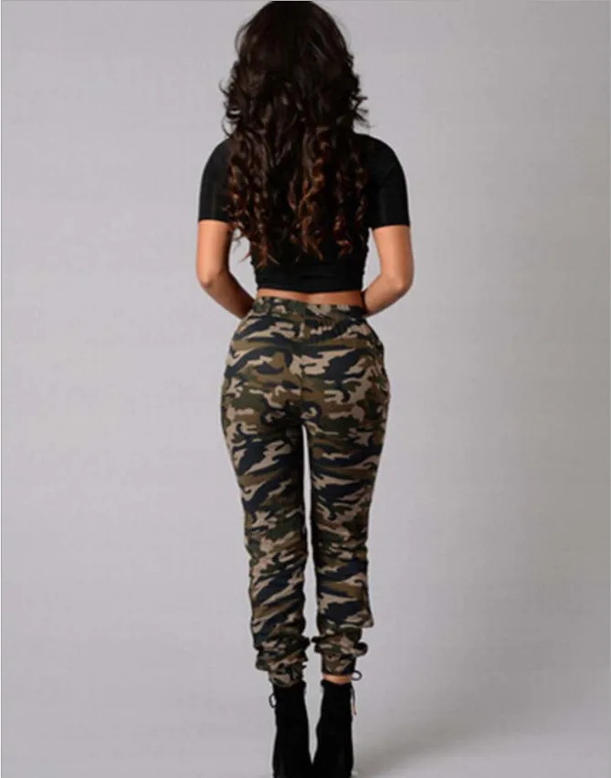 Style Camouflage Print Long Pants Casual Tapered Leggings Women's Loose Fit Cotton Polyester Blend display picture 3