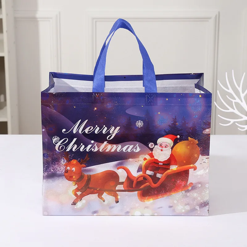 Party Gift Candy Gift Bag Non-Woven Fabric Hand-Held Printing Christmas Snowman Packaging Bag Fashionable Polyester Material display picture 7