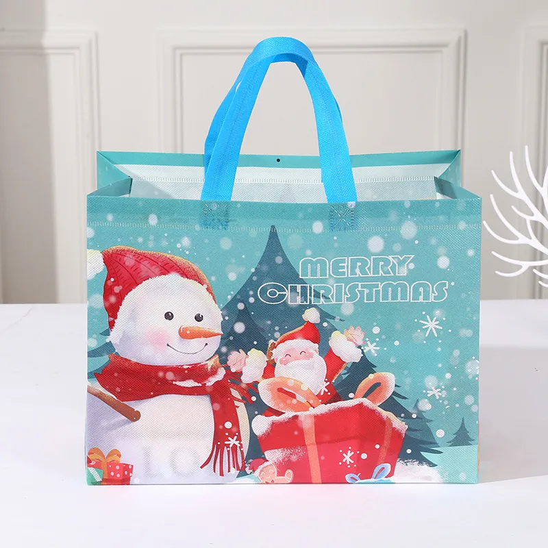 Party Gift Candy Gift Bag Non-Woven Fabric Hand-Held Printing Christmas Snowman Packaging Bag Fashionable Polyester Material display picture 5