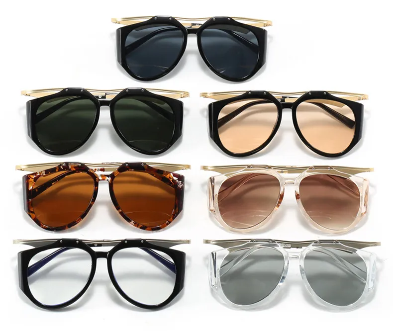 High-End Personality Street Style Sunglasses Women's Fashion Travel UV Protection Black Full Frame Glasses Hip Hop Streetwear display picture 5
